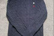 Navy Ralph Lauren Cable Knit Quarter Zip - Size L Men