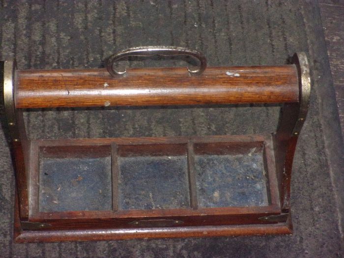 antique oak  decanter holder  c 1910