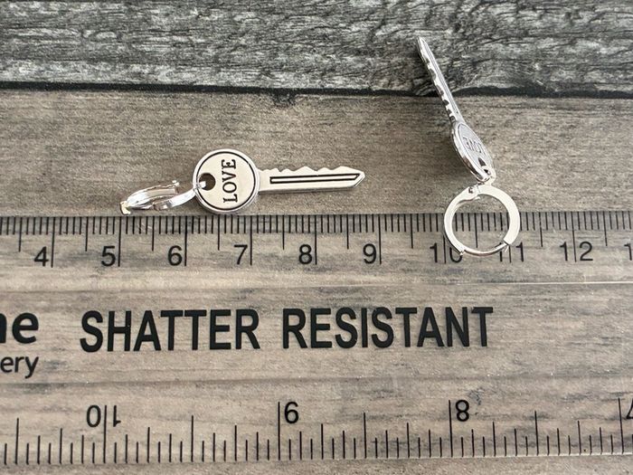 Silver Plated Key Earrings