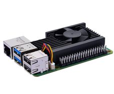 Aluminium Heatsink with PWM Fan, Raspberry Pi 5 Compatible, 30mm Cooling Fan, Thermal Pads for Raspberry Pi 5 4GB/8GB