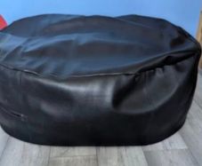 faux leather bean bag lounger black small