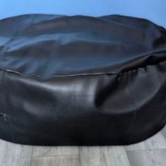 faux leather bean bag lounger black small