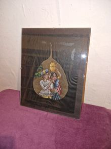 Hand painted Peepal leaf framed