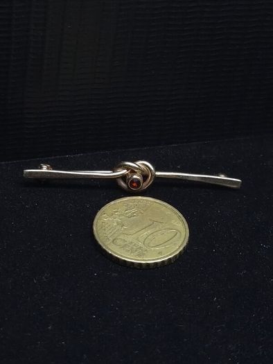 Vintage 14ct Gold Love Knot Brooch | Tested | Red Garnet | Edwardian Style