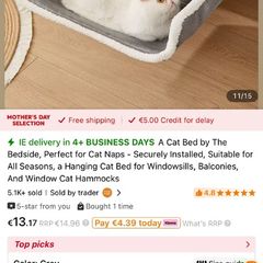 Hanging cat bed