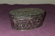 1970's Silver plate oval jewellery box