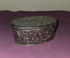 1970's Silver plate oval jewellery box