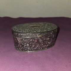 1970's Silver plate oval jewellery box