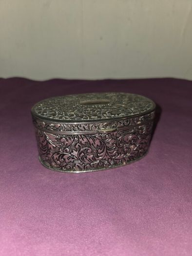 1970's Silver plate oval jewellery box