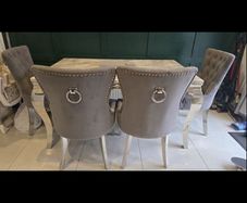 Marble Dining Table & 4 Chairs