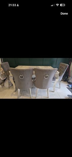 Marble Dining Table & 4 Chairs
