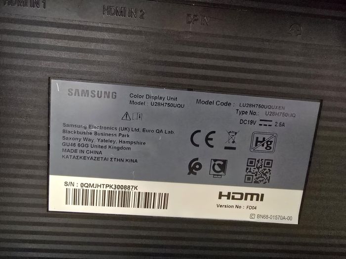 Samsung U28H750UQU 28" 4K UHD Monitor