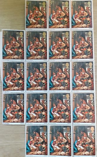 Sheets of Vintage UK Postage Stamps