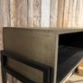 console table solid wood metal clad Image 3