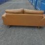 Brown leather couch and matching foot stool Image 4