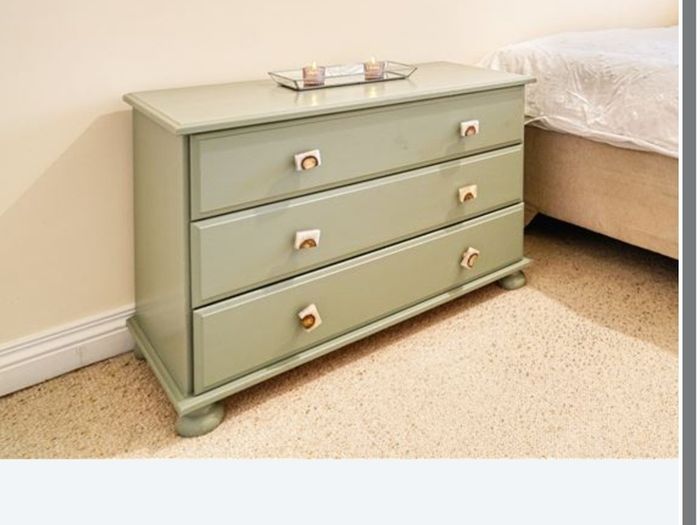 Chest of drawers and bedside locker