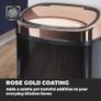 Kitchen Bin with Sensor Lid, Automatic Soft-Close, Manual Override, 58 Litre, Black and Rose Gold Image 3