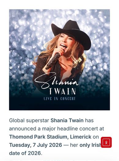 Shania Twain seated tickets