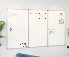 Magnetic Whiteboard Foldable 150x80x1.7 cm Aluminium