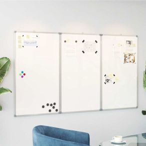 Magnetic Whiteboard Foldable 150x80x1.7 cm Aluminium