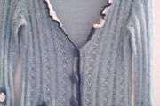 jessica graff" blue knitted cardigan