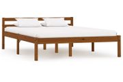 Bed Frame Honey Brown Solid Pine Wood 140x200 cm