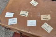 Vintage Suitcase with Railway Labels