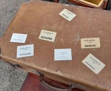 Vintage Suitcase with Railway Labels
