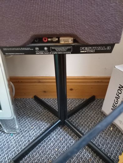 Pair of vintage KEF speakers on original stands