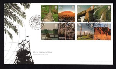 2005 Great Britain World heritage sites Commemorative Stamps Addressed First Day Cover (FDC).