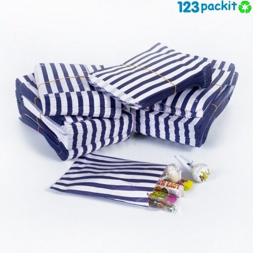 200 x Striped Paper Candy Bags - Assorted Colours  job lot 200 for 6 euro