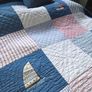 The White Company nautical theme Anglesey quilt and cushion Image 4