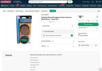 Castor Cups for wood floor