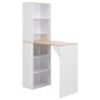 Bar Table with Cabinet White 115x59x200 cm Image 5