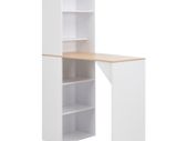 Bar Table with Cabinet White 115x59x200 cm