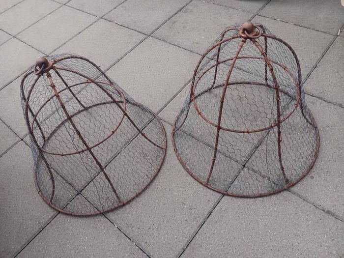 pair of vintage garden cages