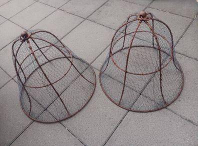 pair of vintage garden cages