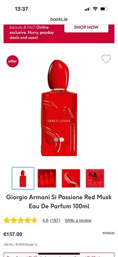 ARMANI Si Passione Red Musk 100ml parfum for her
