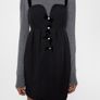 Zara strappy black dress with rhinestone buttons Image 9