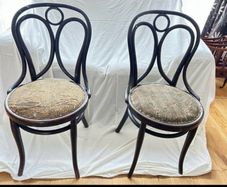 Rare Antique Bentwood Project: Fischel Table & 'Angel Wing' No. 19 Chairs