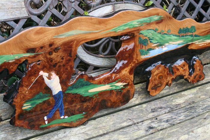 Original Artwork, Acrylic on live edge Cedar, housewarming gift, unique artwork, cabin gift, rustic art 55" x 14"