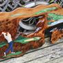 Original Artwork, Acrylic on live edge Cedar, housewarming gift, unique artwork, cabin gift, rustic art 55" x 14" Image 2