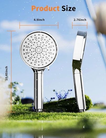 Hard Water Filter Shower Head and Hose, 3 Pack Carbon Shower Filter 6 Spray Mode High Pressure Shower Heads, Water Softener Showerhead for Residual Chlorine Remove, Reduces Dry Itchy Skin