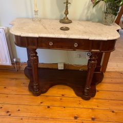 Antique Marble Top Console / Hall Table