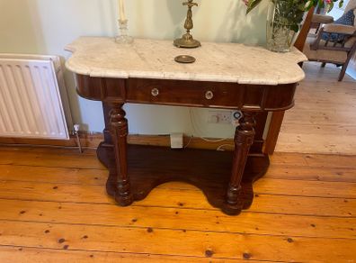 Antique Marble Top Console / Hall Table