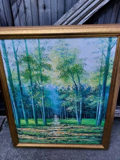 Forest oil painting