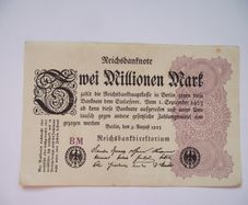 Germany. Reichsbanknote. 2 Millionen Mark (9.8.1923) Nice Condition!