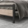 5ft King Size Bed Frame With Wood Headboard Image 4