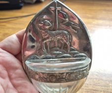 Vintage Holy Water Font Lamb of God