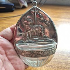 Vintage Holy Water Font Lamb of God